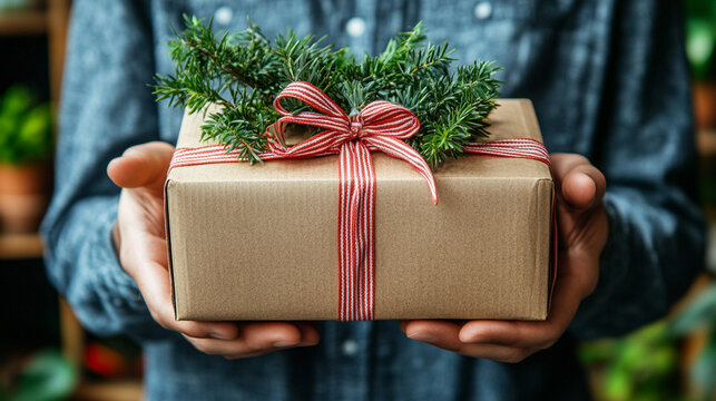 delivery man's hands carefully holding a fragile package, symbolizing trust, care, and responsibility. The hands are gently cradling the box, conveying the importance of safe delivery
