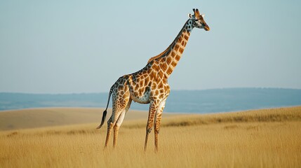 Obraz premium Giraffe tall animal. Generative AI
