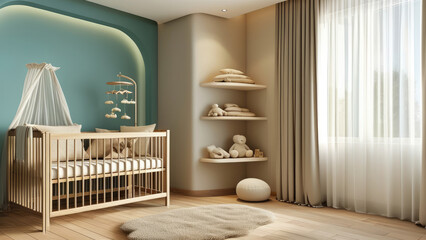 Fresh and Calming: Nursery Design with Soft Teal Theme