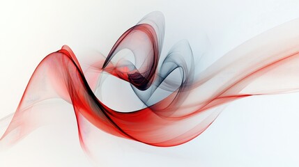 Naklejka premium Abstract, swirling lines converging and diverging, capturing the essence of a complex concept on a minimalist white background.