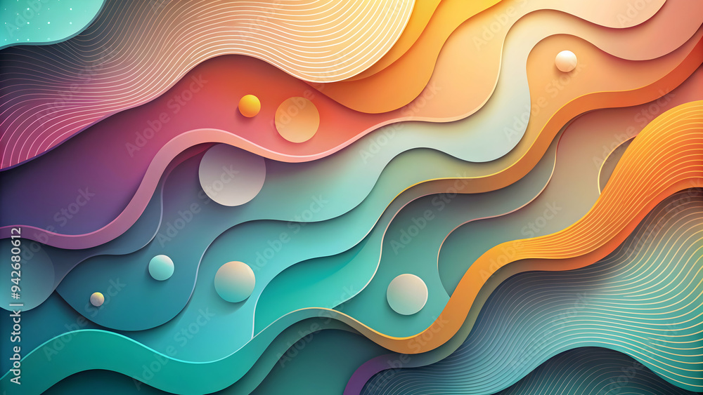 Poster chromatic symphony: a vibrant abstract composition with flowing layers of color, evoking a sense of 