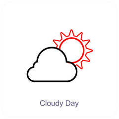 Cloudy Day and weather icon concept