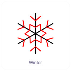 Winter and snowflake icon concept