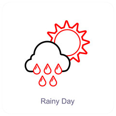 Rainy Day and rain icon concept