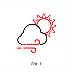 Wind and air icon concept