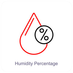 Humidity Percentage and level icon concept