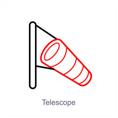 Telescope and astronomy icon concept