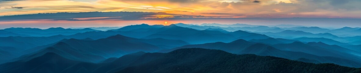 Sunrise over Mountain Range showcasing expansive natural beauty.
