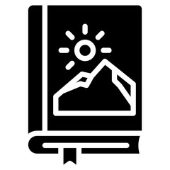 Book And Mountain  Icon Element For Design