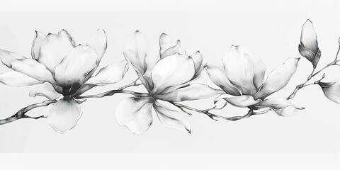 black and white flowers