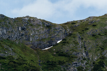 Mountain views at Mendenhall Glacier in Tongass National Forest in Juneau Alaska
