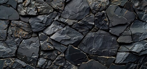 Fototapeta premium Black Stone Wall Texture