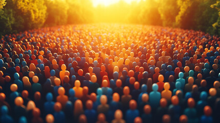 modern, slick 3D figure stands out in a vivid color, contrasting sharply with its surroundings. The unique hue highlights individuality and diversity, symbolizing uniqueness and self-expression