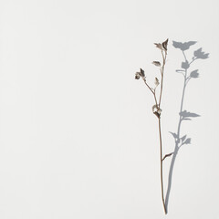 flower or plant creating a subtle pattern on a white background,