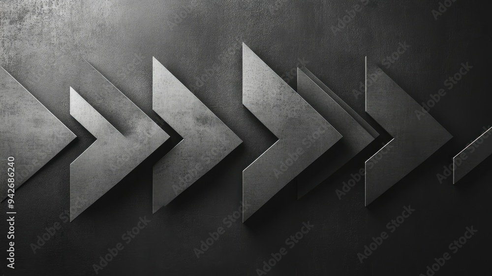 Fototapete simple, interlocking shapes arranged to form a single, elegant arrow, symbolizing progress and direc