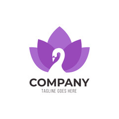 swan and lotus logo icon design idea for company, brand or website. vector