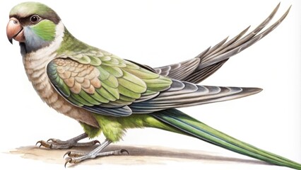 Obraz premium Green-winged Macaw with Brown and Blue Feathers