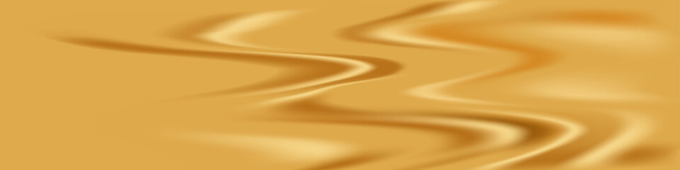 Close-up texture of natural gold silk. Light Golden fabric smooth texture surface background. Smooth elegant gold silk in Sepia toned.