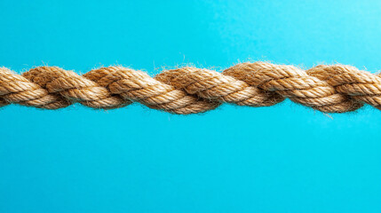 taut rope, symbolizing tension, strength, and teamwork. The blurred background emphasizes the focus on the rope, conveying concepts of struggle and resilience