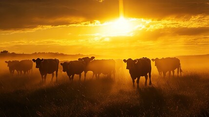 Road mountain landscape sunset. Generative AI