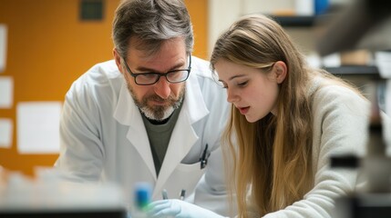 Obraz premium Scientist Mentoring Student