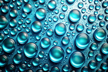 Water Droplets Abstract: A mesmerizing abstract pattern of glistening water droplets on a vibrant blue background. The macro photography captures the delicate beauty and unique texture of water