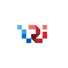IRI Initial Robotic Pixel Digital Logo Design Vector