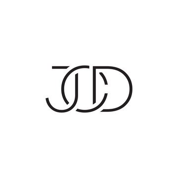 JCD Initial Monogram in Monoline Outline Style Logo Design Vector