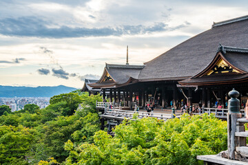 Views of Kiyomizu-dera temple in Kyoto, Japan