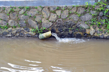 water pipe with flowing water
