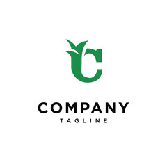 Letter C Lawn Grass logo icon vector