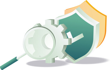 Shield symbol of technology security