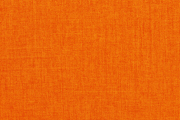 Orange linen fabric cloth texture background, seamless pattern of natural textile.