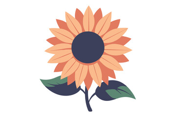 Bright and Detailed Sunflower with Leaf Accents