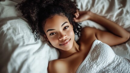 Naklejka premium Expecting African American woman.