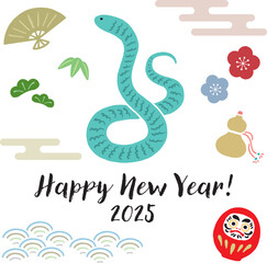 シンプルでおしゃれな年賀状素材