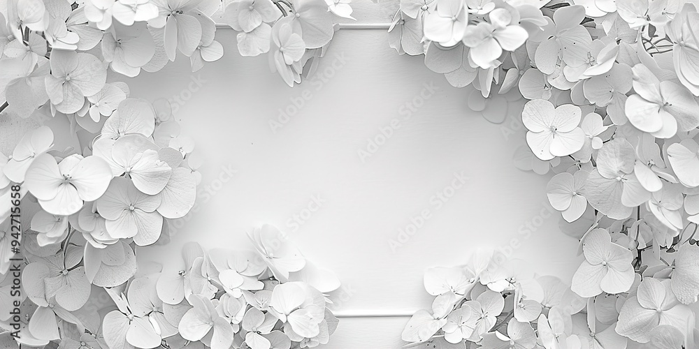 Poster white background with flowers