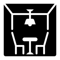 dining room, refectory, room, eating, interior, building solid or glyph icon