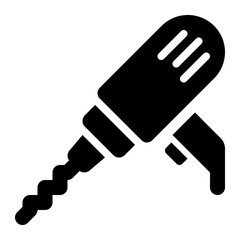 drill, power drill, equipment, tools, construction tools, borer solid or glyph icon