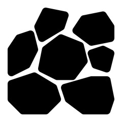rocks, stones, materials, building material, construction, boulder solid or glyph icon