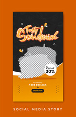 Delicious sandwich instagram and facebook story template