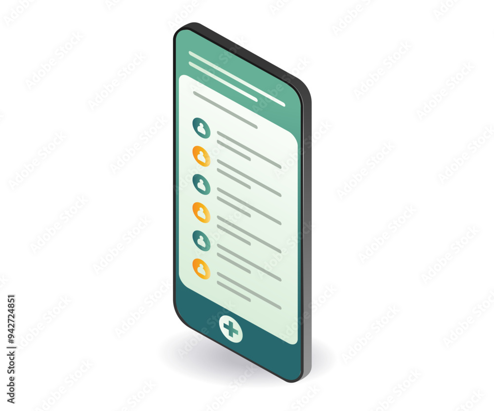 Poster social media app on smartphone for business data networking