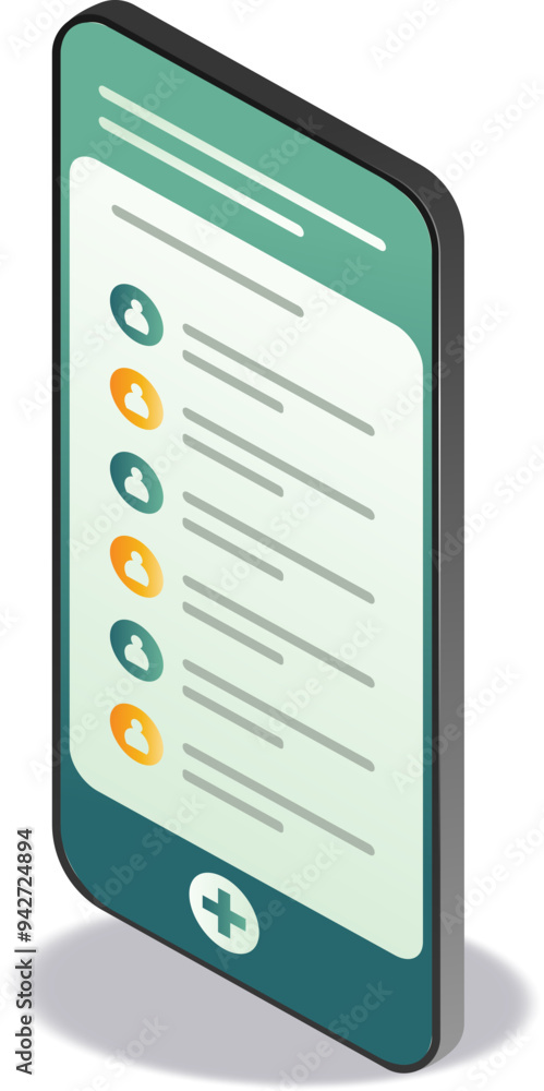 Poster social media app on smartphone for business data networking