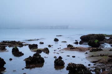 Mist Covered Pontoon