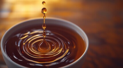 The corrugations formed by pouring the tea into the teacup