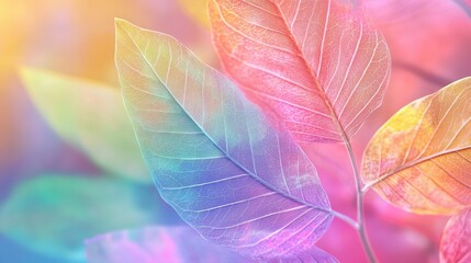 Colorful Transparent Leaves with a Soft Dreamy Glow