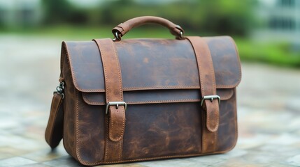 Versatile leather bag with multiple carrying options, focus on adaptability and practical use