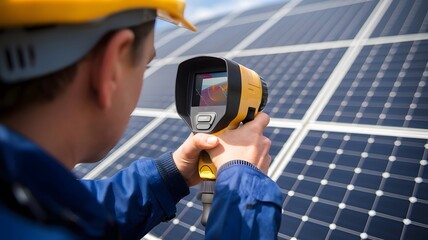 Solar Panel Inspection with Thermal Imaging Camera