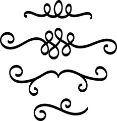 Elegant Decorative Swirls and Flourishes Vector Illustration for Stylish Design Elements