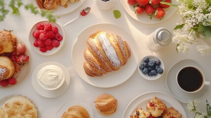 Breakfast in a bright atmosphere